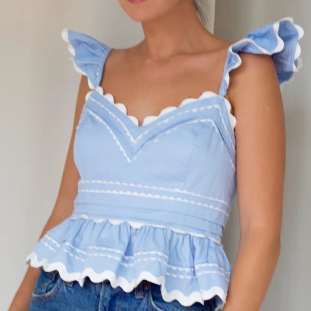 Sofie The Label Blue Ruffled Top 🩵